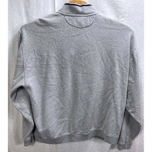 Chaps Ralph Lauren Mens XXL Gray 1/4 Zip Sweatshirt Pullover Crest Logo - Picture 2 of 7